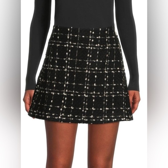 Ted Baker Chele Metallic Bouclé Tweed Women's Mini Skirt Black Size 5  (US 12) - Picture 2 of 13